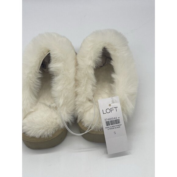 Loft Women’s Silver Metallic Faux Fur Slide Warm Cozy Clog Slippers Small (6/7) - Picture 5 of 5